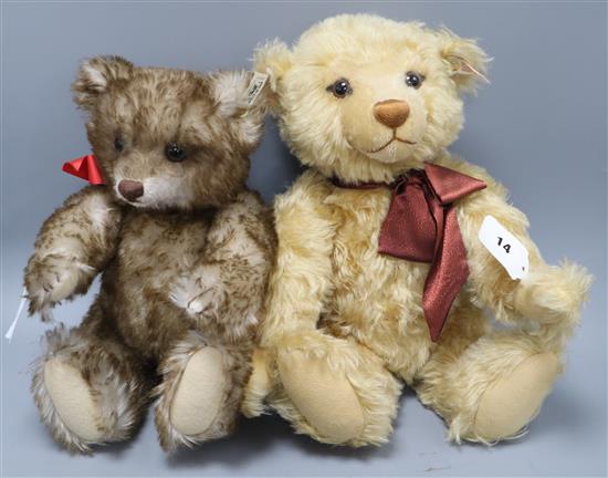 A Teddy Steiff blond bear, boxed, 43cm and a Steiff brown bear, boxed, 35cm